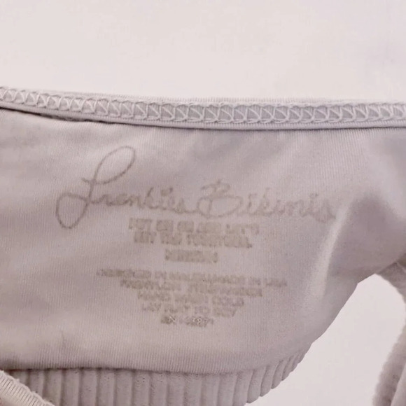 Frankies Bikinis Swim Top Bikini Tie Front Knot Grey - Picture 3 of 3